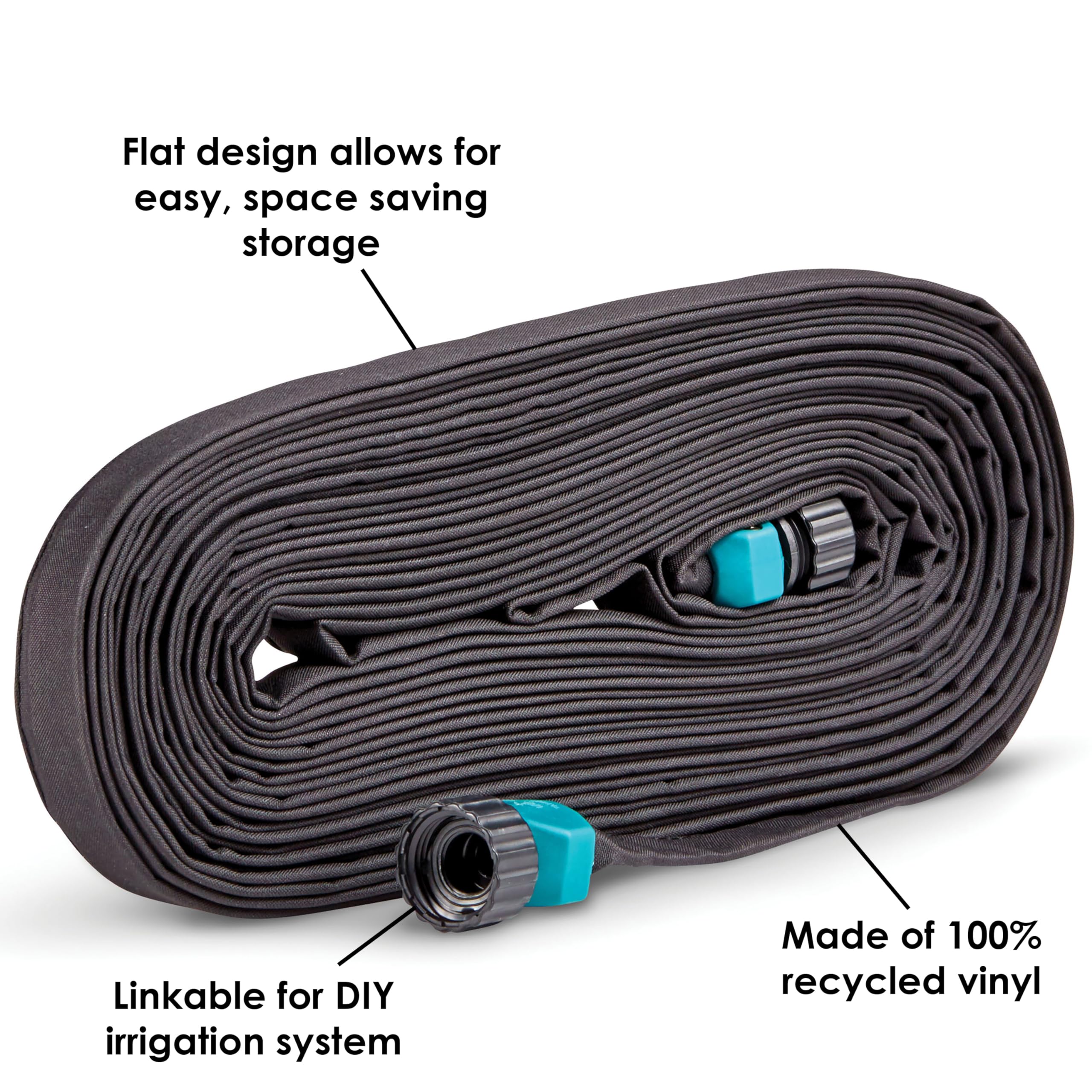 Gilmour 25' Black Flat Weeper Soaker Hose for Garden Beds, Drip Irrigation Outdoor Hose, Flexible Garden Hose for Vegetable Gardens, Flower Beds, Lawns, and Orchards - Image 6