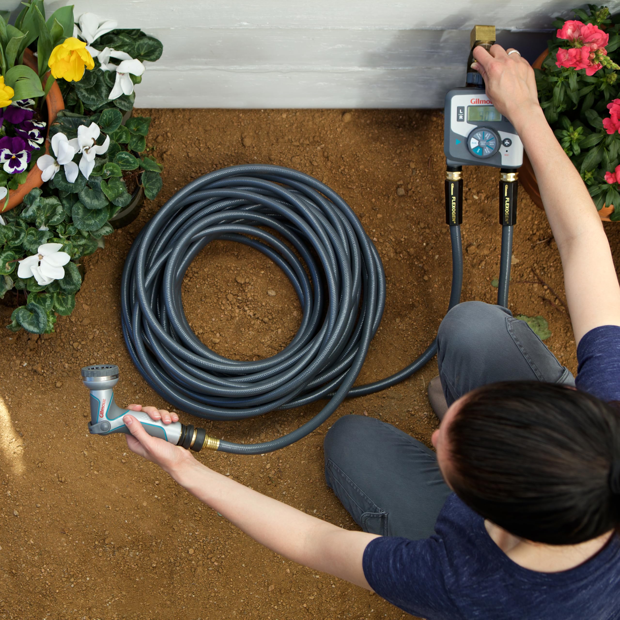 Gilmour 2pc Hose Connector Set, Brass Garden Hose Quick Connect Fittings for Hoses, Nozzles and Sprinklers - Image 4