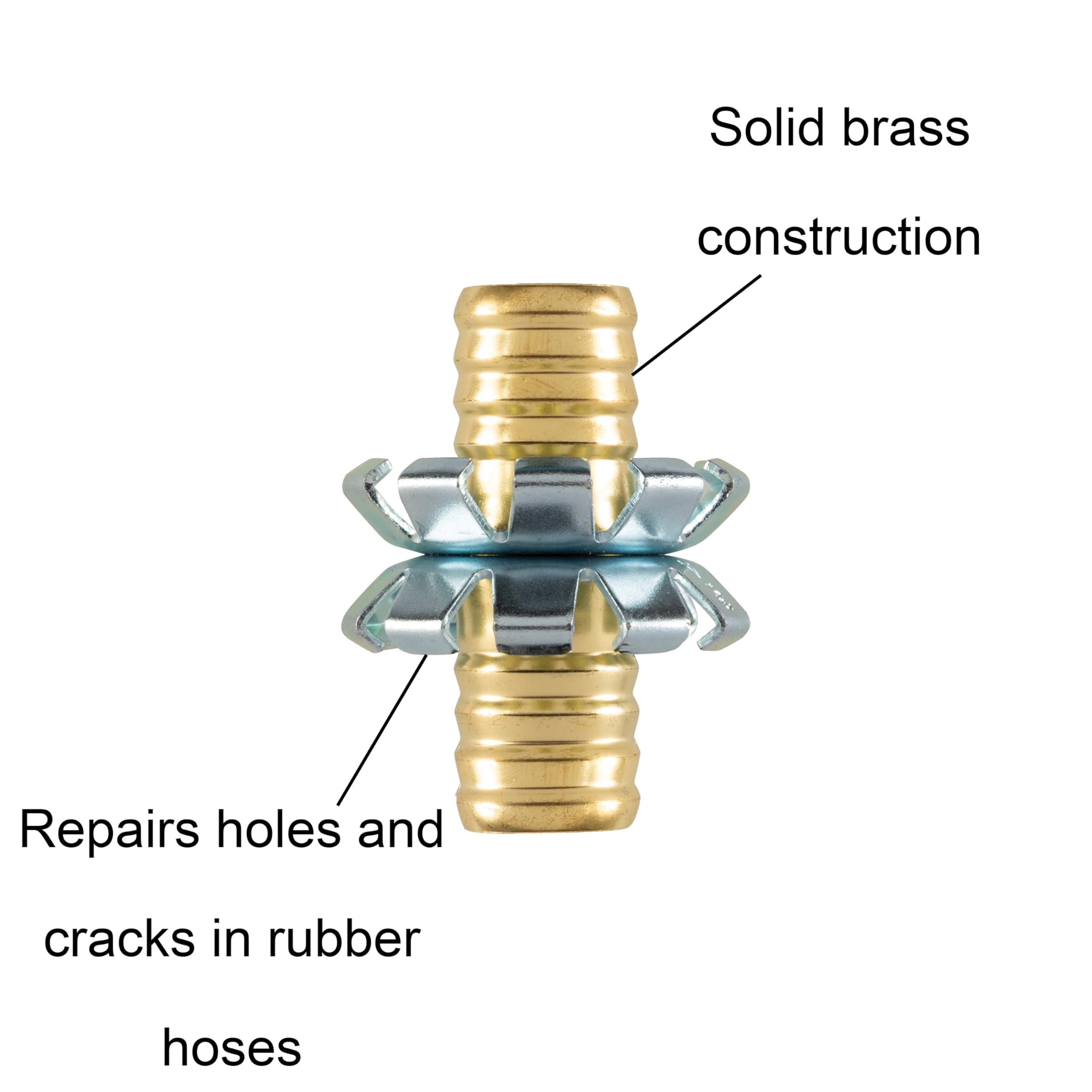 Gilmour 3/4" Brass Hose Clinch Mender, Heavy Duty Metal Water Hose Repair Kit, Garden Hose Repair Fitting - Image 6
