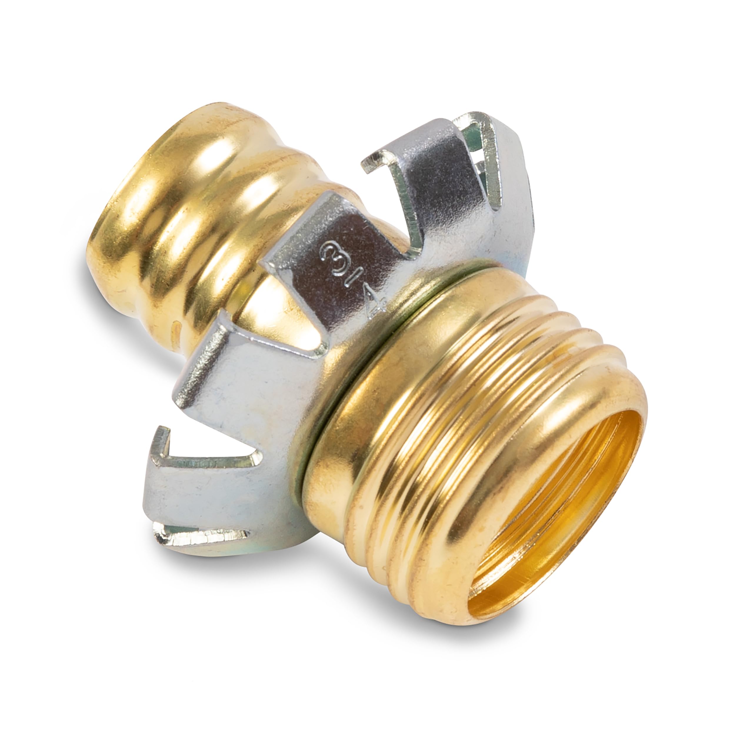 Gilmour 3/4" Male Brass Hose Clinch Mender Coupling, Heavy Duty Metal Water Hose Repair Kit, Garden Hose Repair Fitting - Image 3