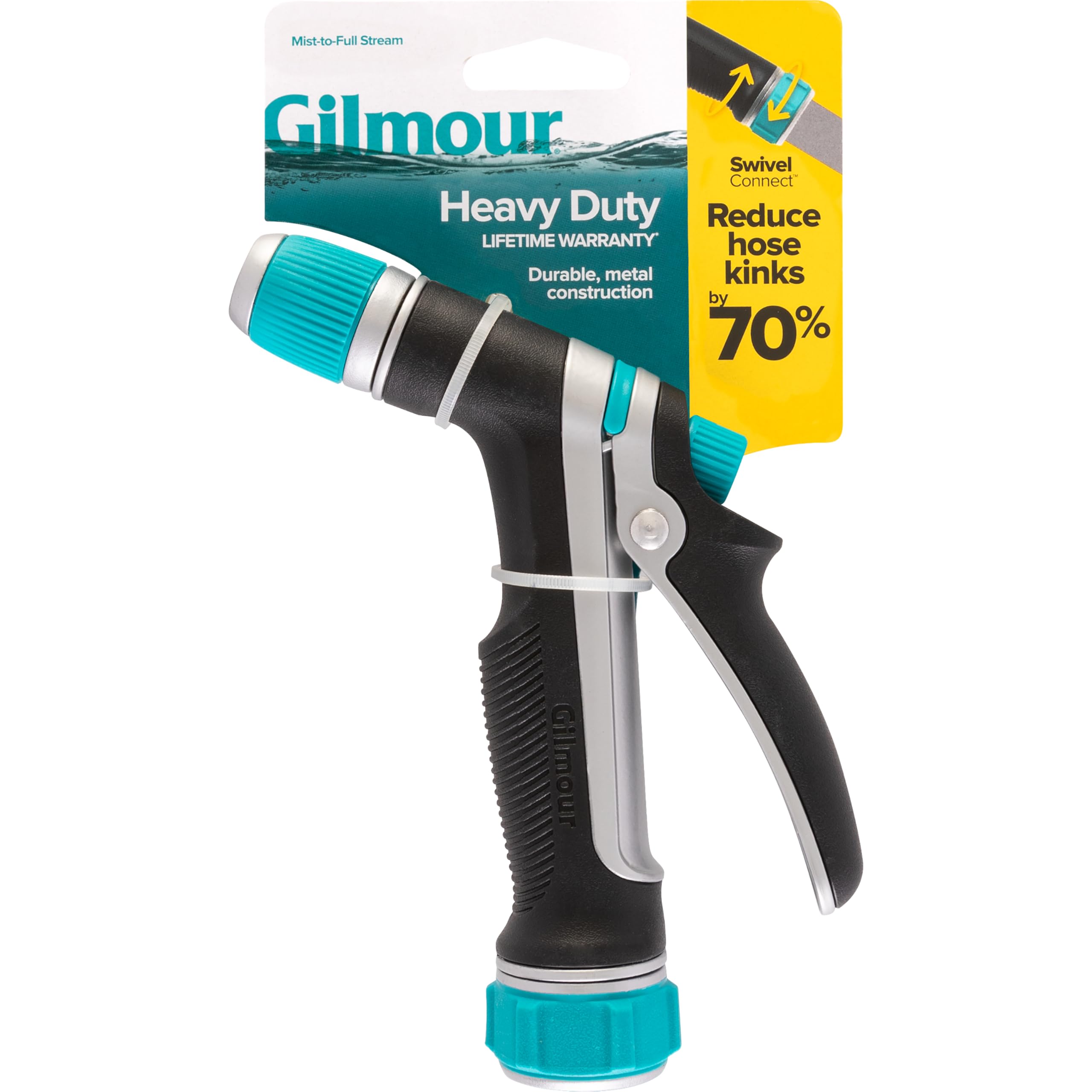 Gilmour 825202-1001 Heavy Duty Rear Control Pre-set Watering Nozzle with Swivel Connect - Image 3