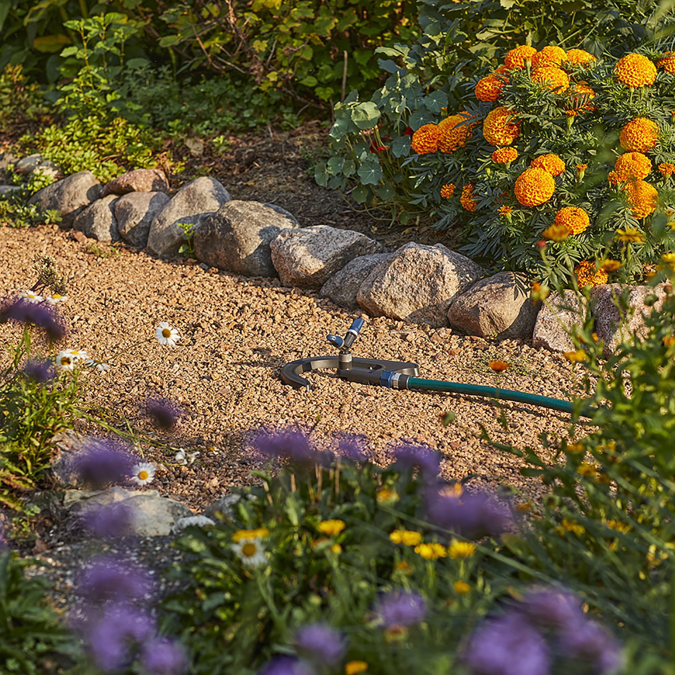 Gilmour Adjustable Spinning Sprinkler with Stationary Base, Whirling Sprinkler Head for 360 Degree Coverage in Flower Beds and Vegetable Gardens - Image 5