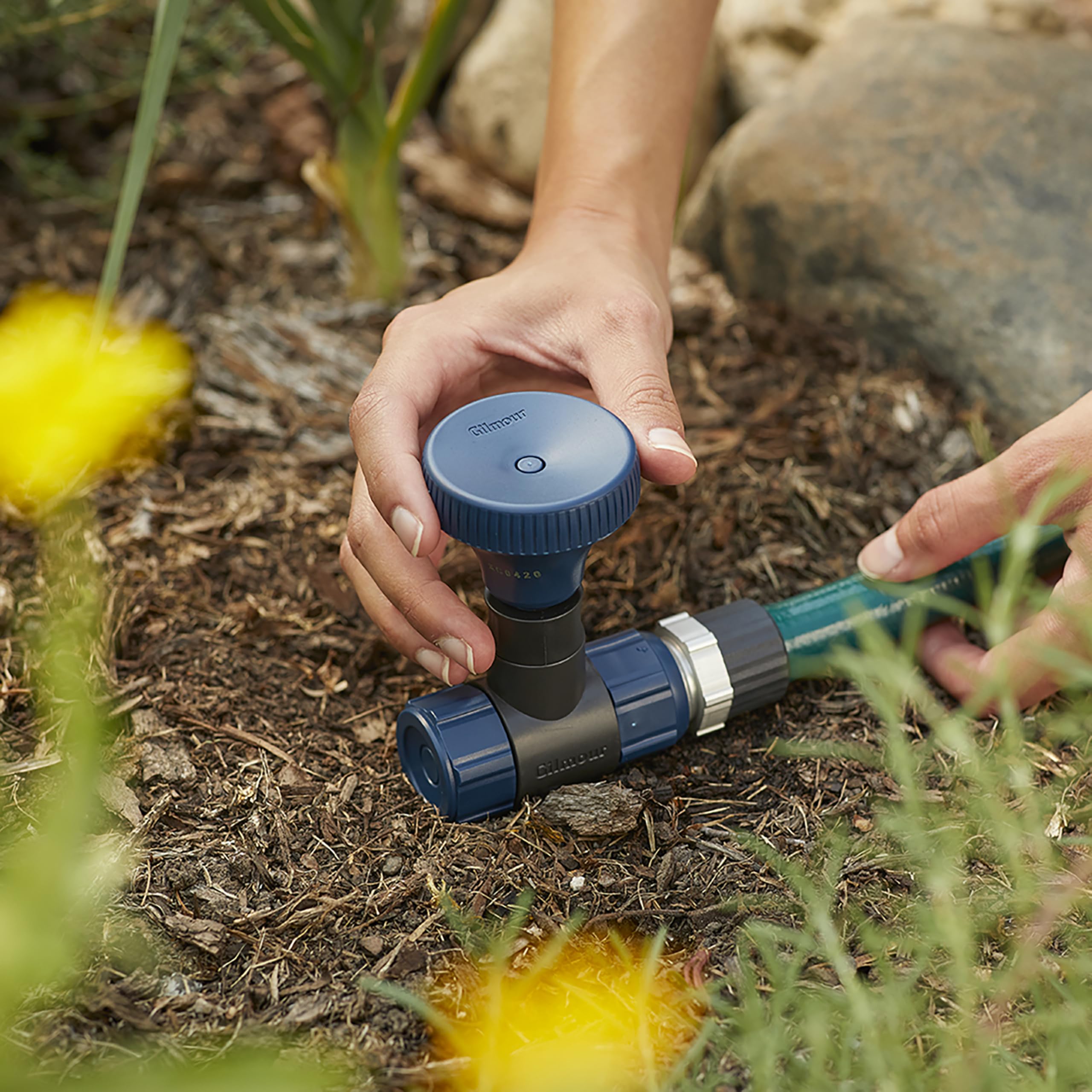 Gilmour Adjustable Spot Sprinkler with Spike Base, Multi Pattern Sprinkler Head for Targeted Coverage in Flower Beds and Vegetable Gardens, Night Sky - Image 4