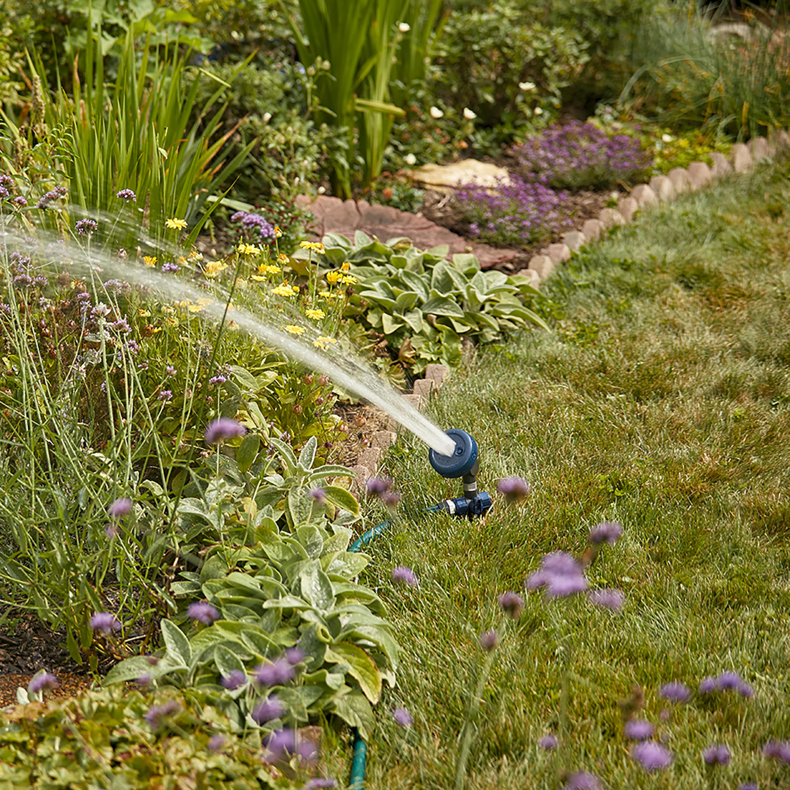 Gilmour Adjustable Spot Sprinkler with Spike Base, Pivoting Multi Pattern Sprinkler Head for Targeted Coverage in Flower Beds and Vegetable Gardens - Image 7