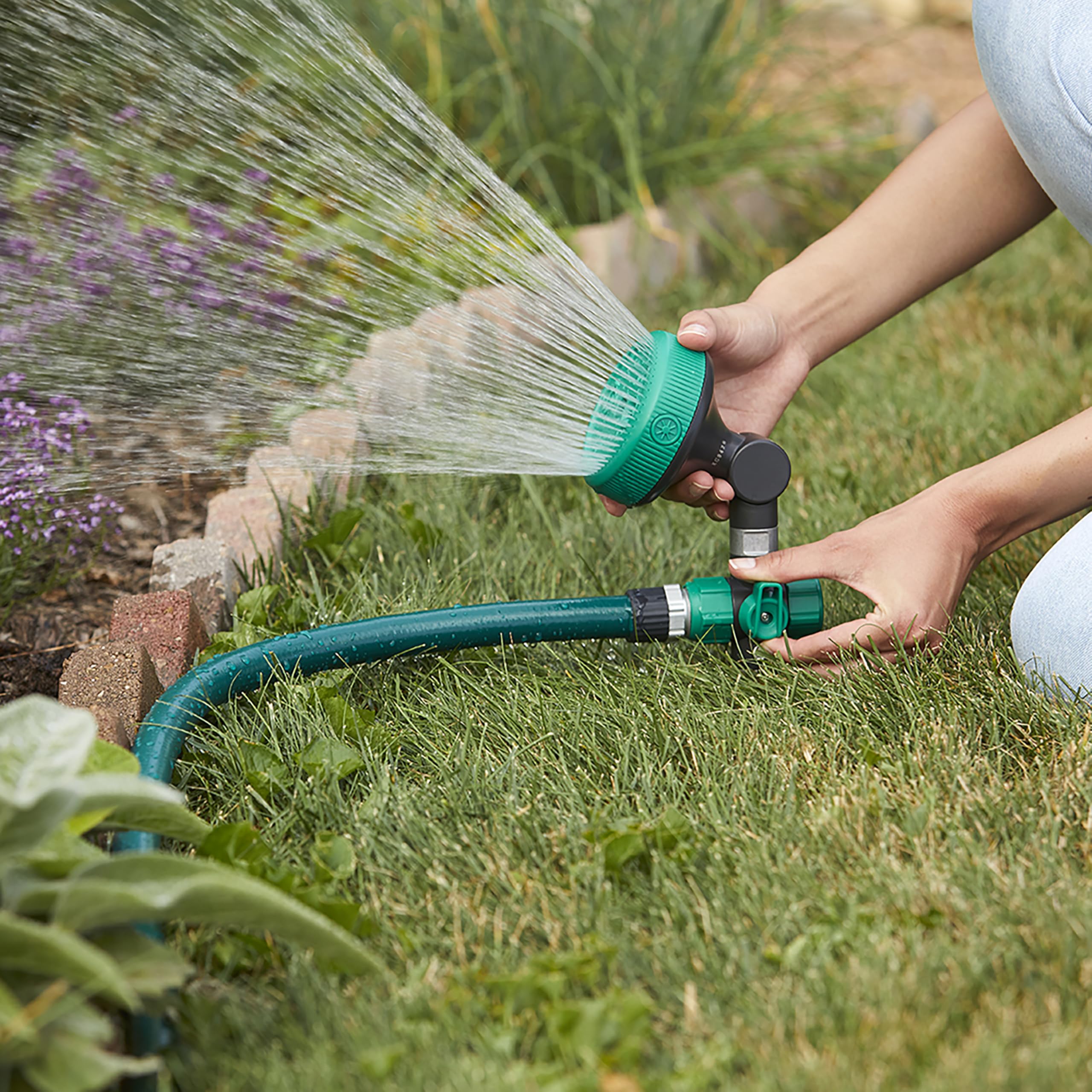 Gilmour Adjustable Spot Sprinkler with Spike Base, Pivoting Multi Pattern Sprinkler Head for Targeted Coverage in Flower Beds and Vegetable Gardens - Image 7