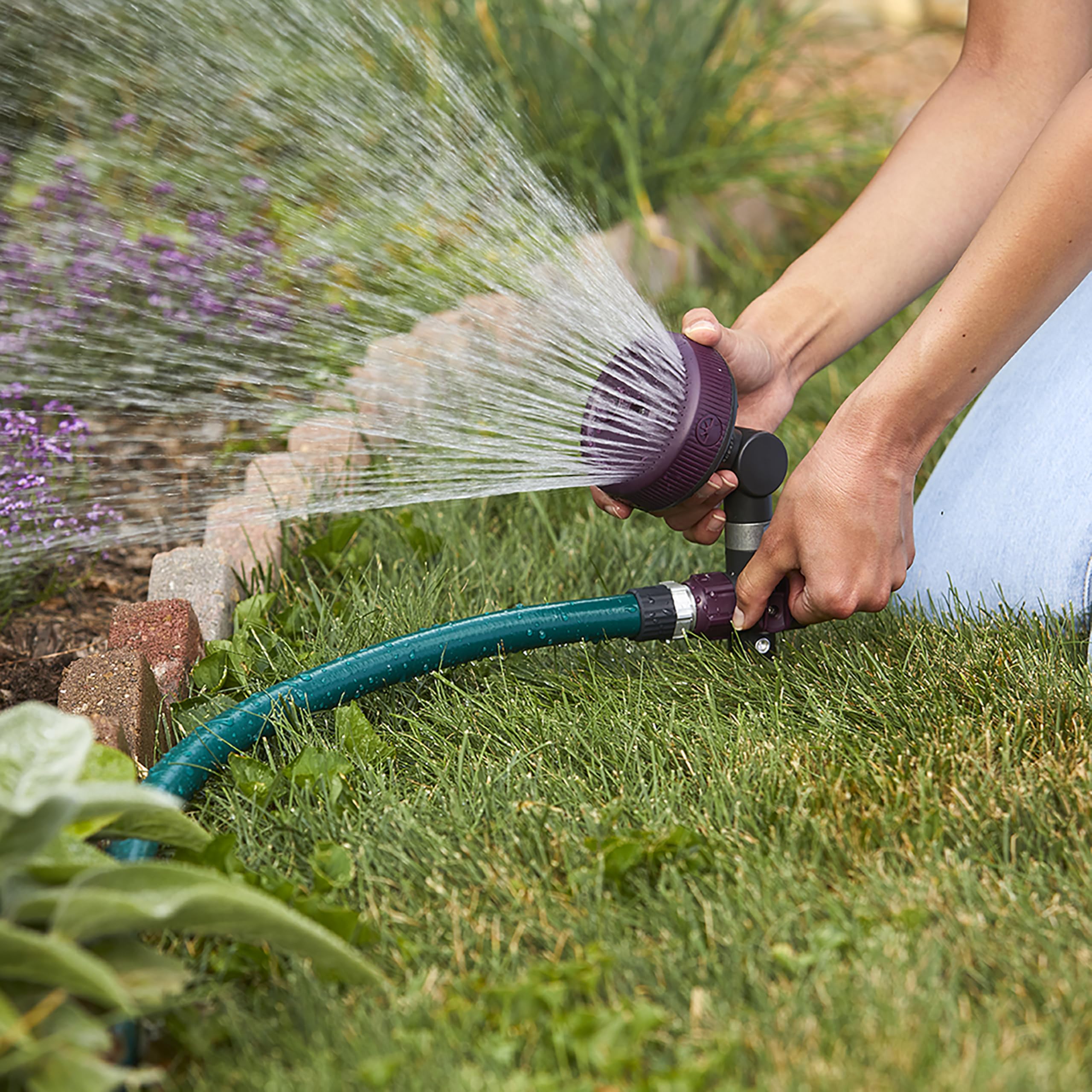 Gilmour Adjustable Spot Sprinkler with Spike Base, Pivoting Multi Pattern Sprinkler Head for Targeted Coverage in Flower Beds and Vegetable Gardens - Image 7