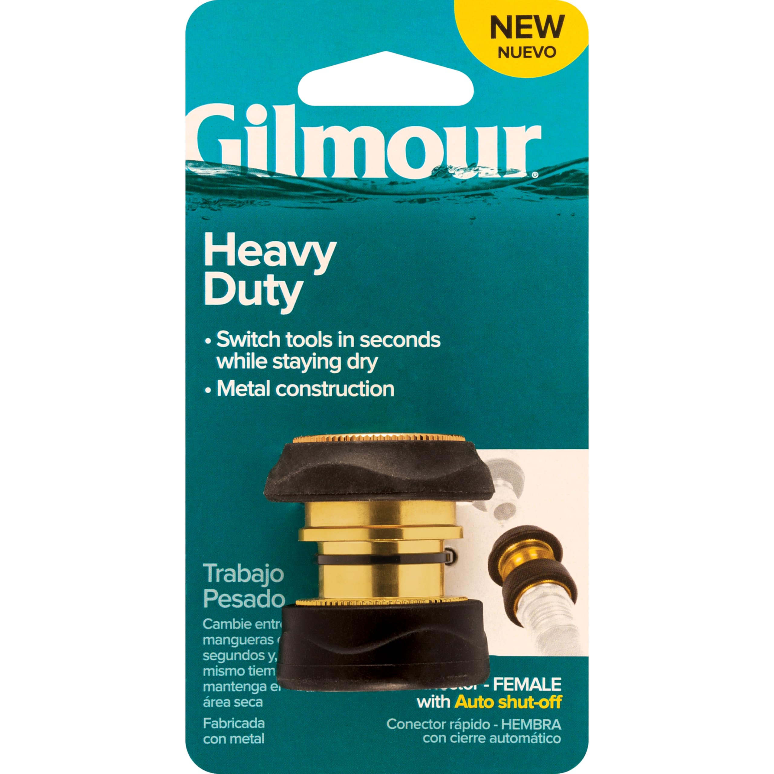 Gilmour Female Hose Quick Connector with Auto Shut Off, Brass Garden Hose Quick Connect Fitting for Hoses, Nozzles, and Sprinklers - Image 3
