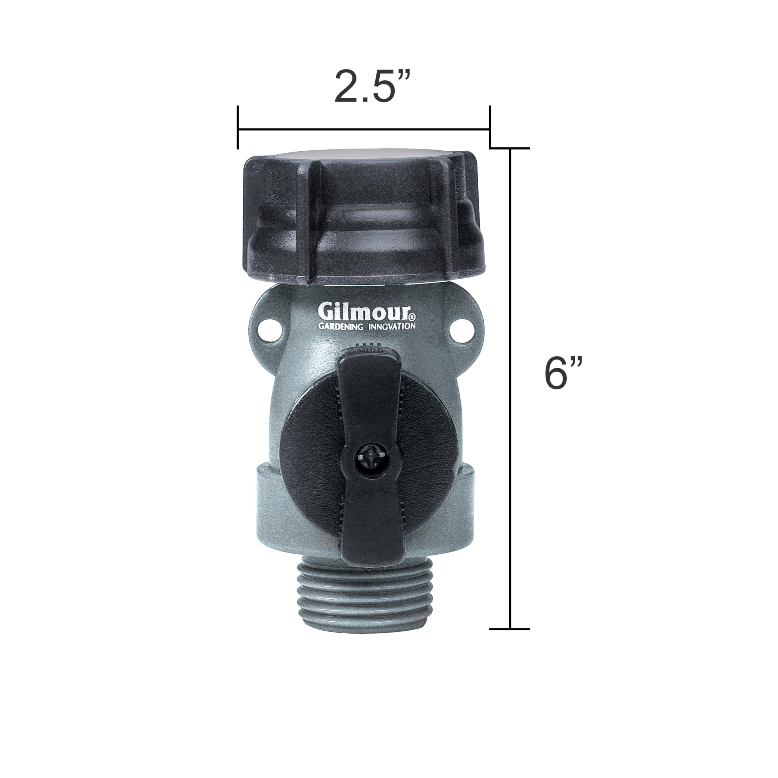Gilmour Full Flow Garden Hose Shut Off Valve, Rust Proof Single Water Shut Off Valve, Gray - Image 4