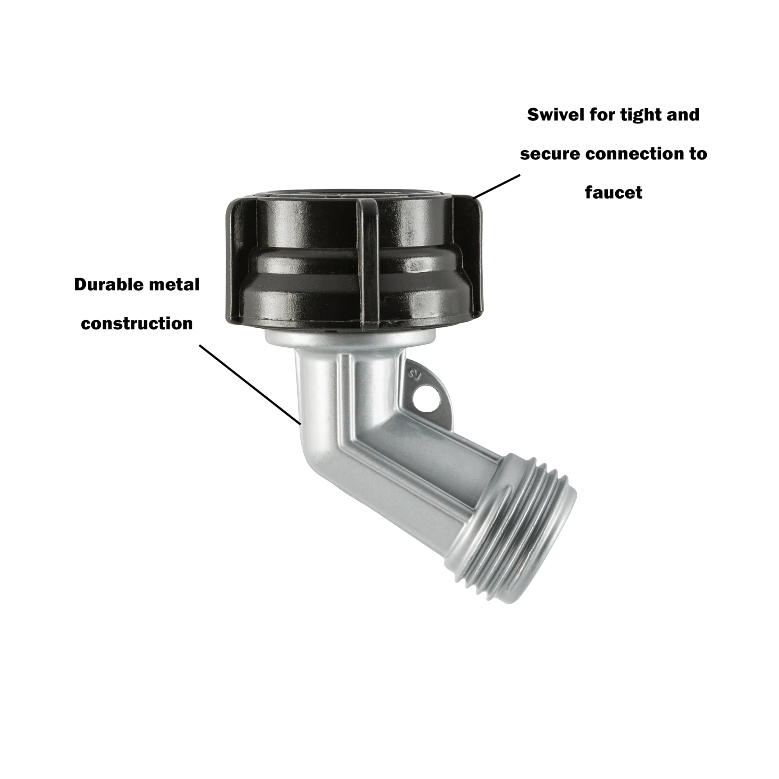 Gilmour Heavy Duty Garden Hose Elbow Connector, 45 Degree Metal Water Hose Connector with Swivel Connect - Image 3
