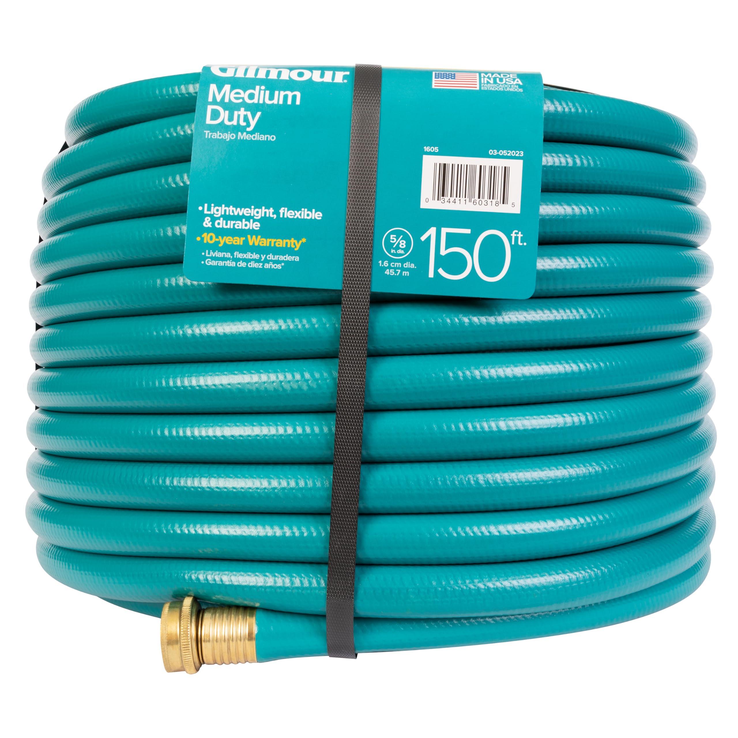 Gilmour Medium Duty 5/8" x 150' Garden Hose, Flexible and Kink Resistant Outdoor Hose, Blue - Image 6