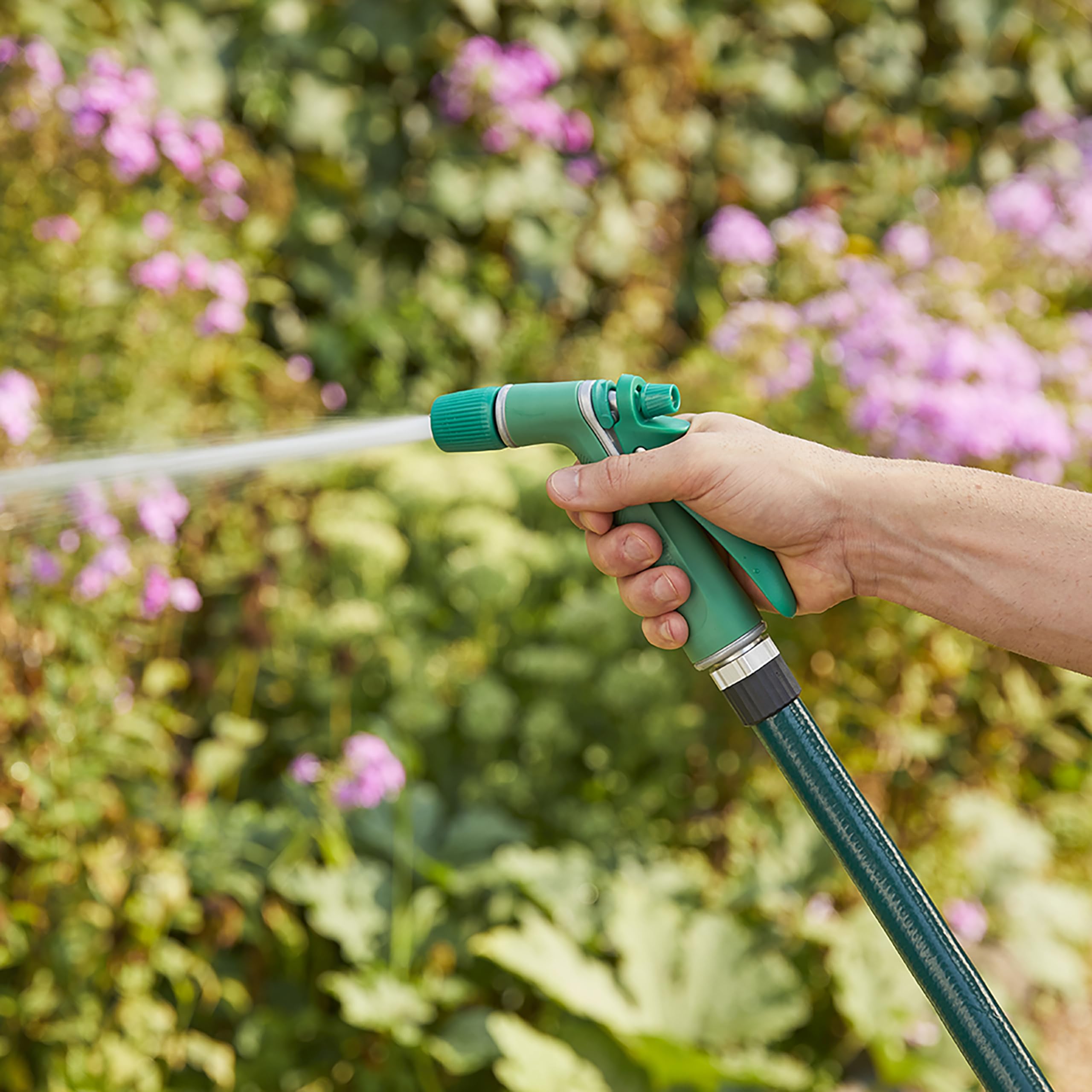 Gilmour Medium Duty Garden Hose Nozzle with Adjustable Spray Pattern, Water Hose Nozzle for Watering Garden or Lawn, Green - Image 5