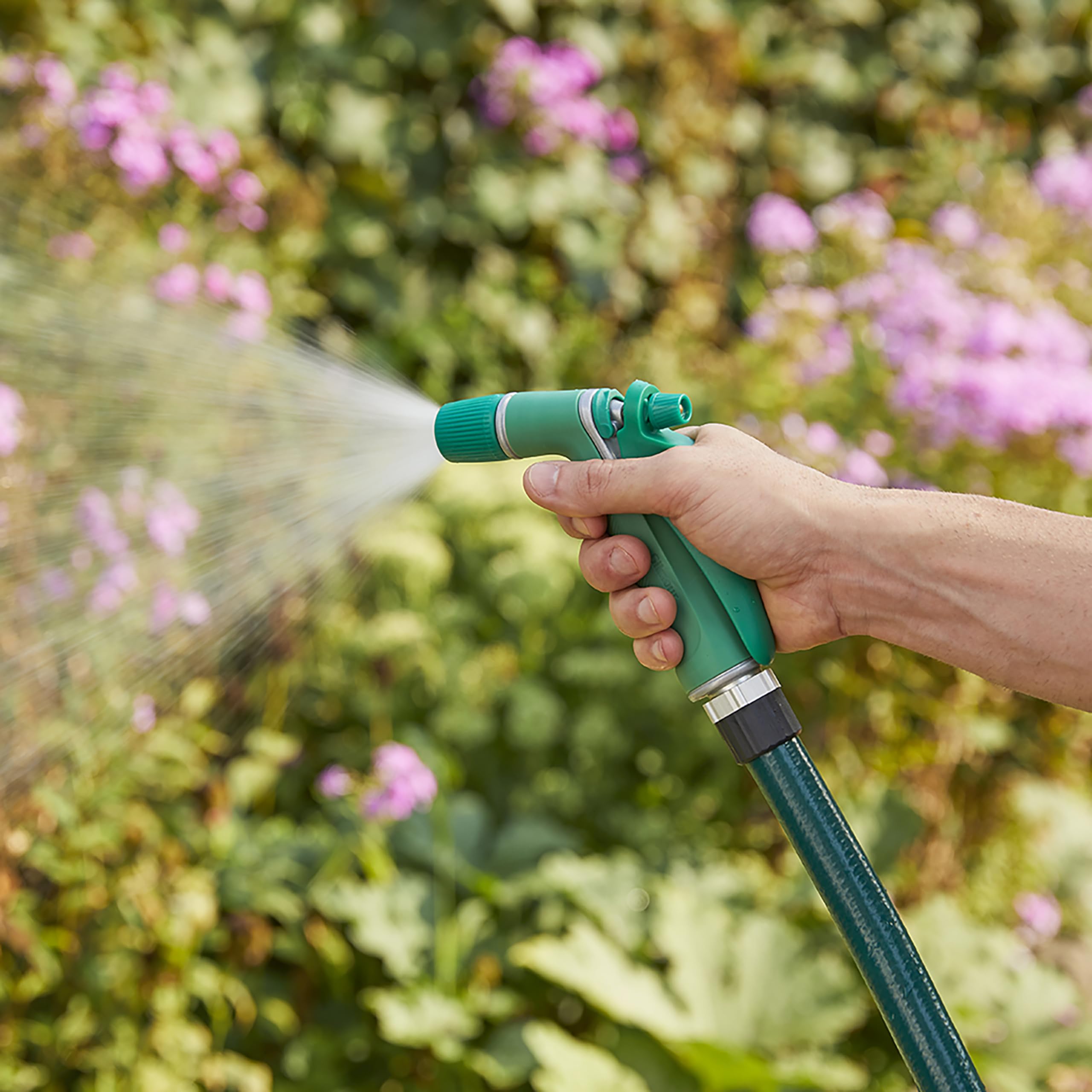 Gilmour Medium Duty Garden Hose Nozzle with Adjustable Spray Pattern, Water Hose Nozzle for Watering Garden or Lawn, Green - Image 6