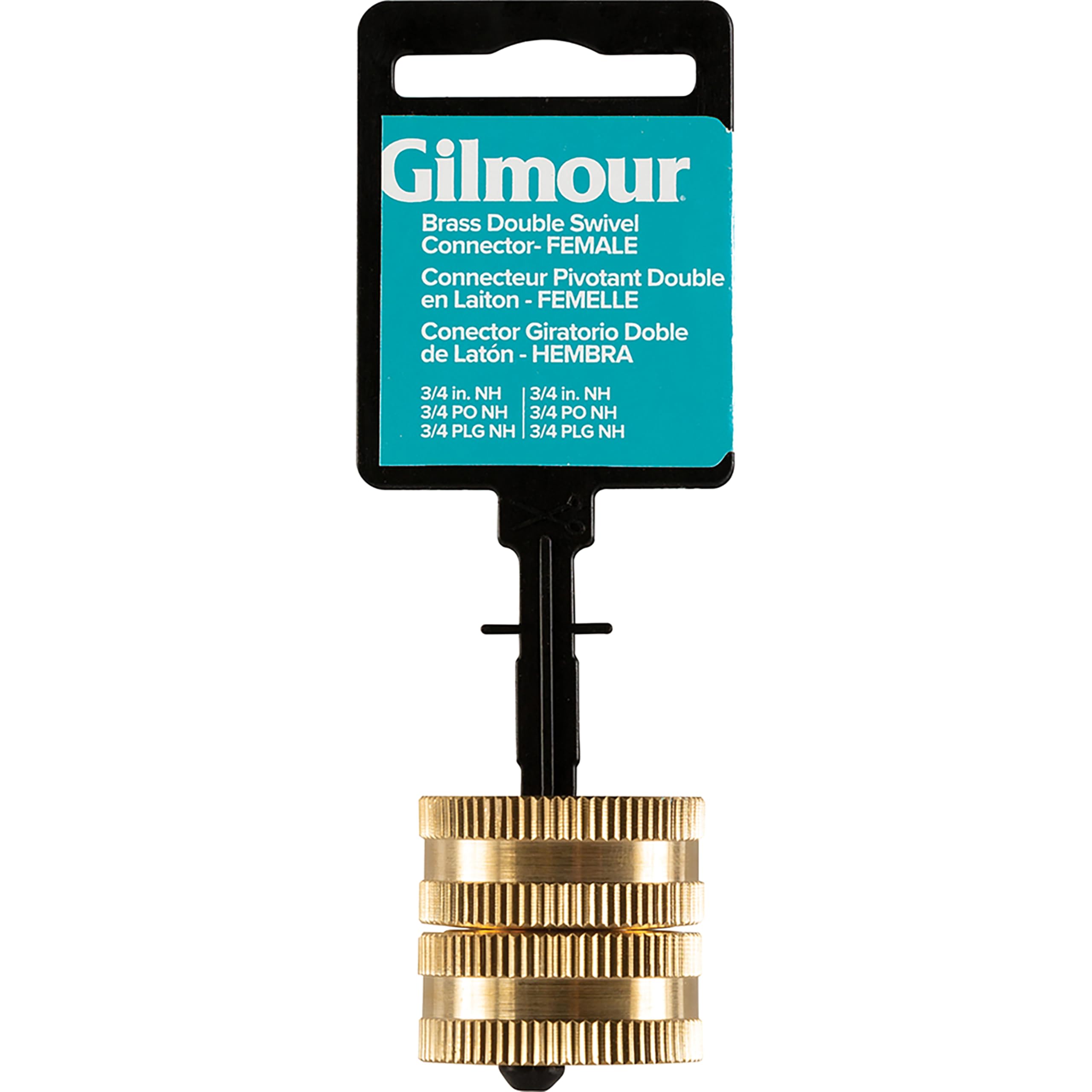 Gilmour Pro Brass Double Female Hose Connector, Swivel Hose Connector Thread Size 3/4" NPT (F) to 3/4" NH (F) - Image 3