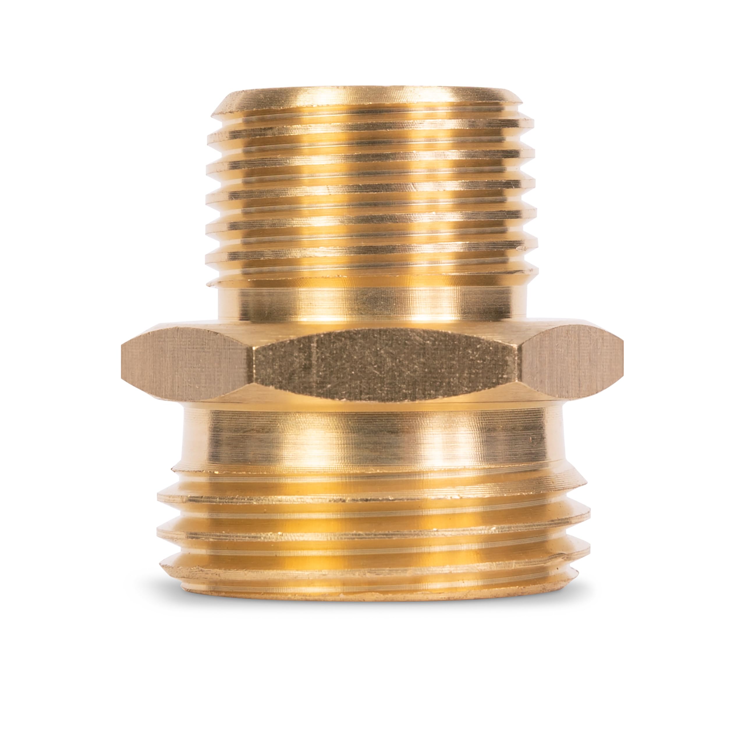 Gilmour Pro Brass Double Male Hose Connector, Metal Hose Connector Thread Size 1/2" NPT (F) to 3/4" NH (F) - Image 3