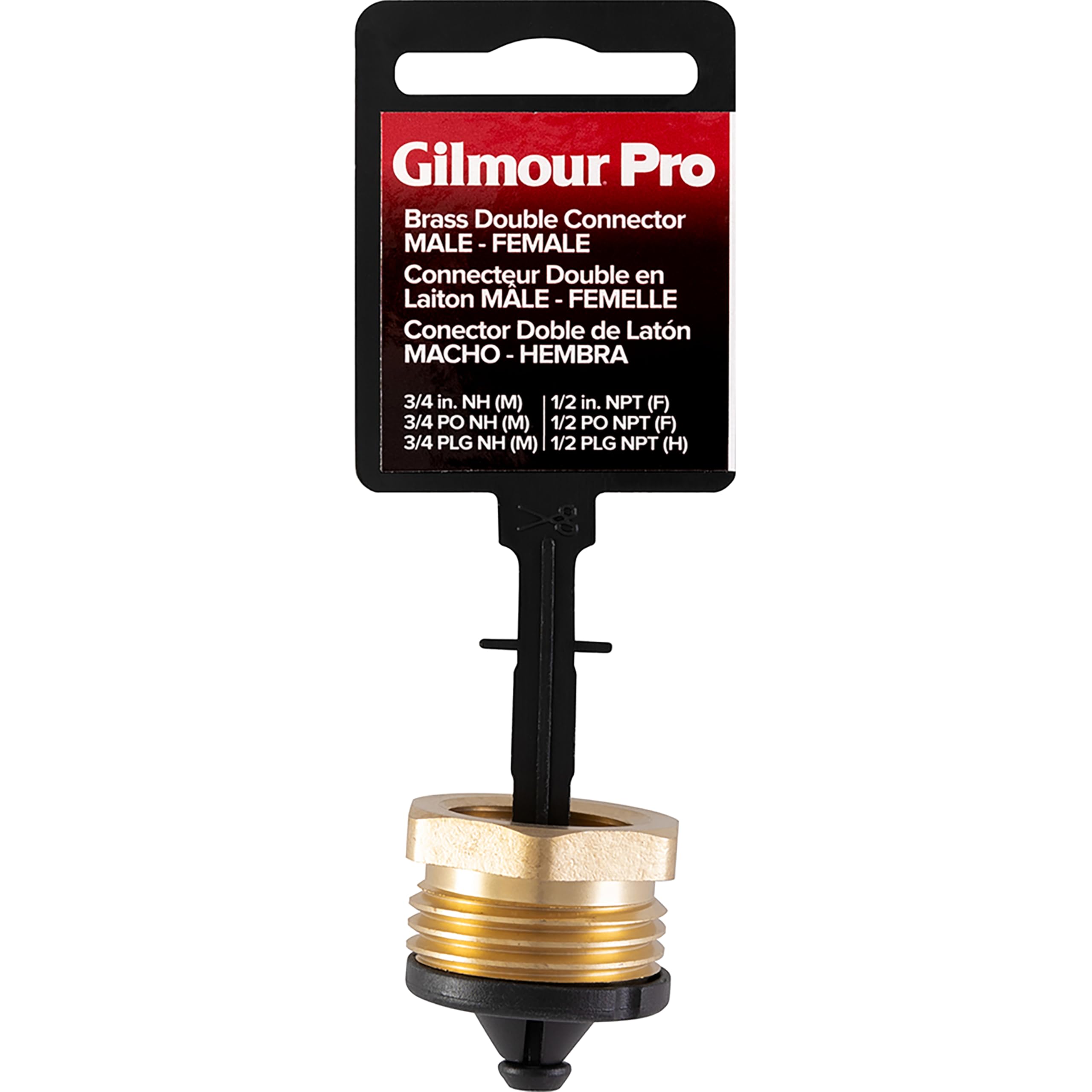 Gilmour Pro Brass Male to Female Hose Connector, Swivel Hose Connector Thread Size 1/2" NPT (F) to 3/4" NH (M) - Image 4